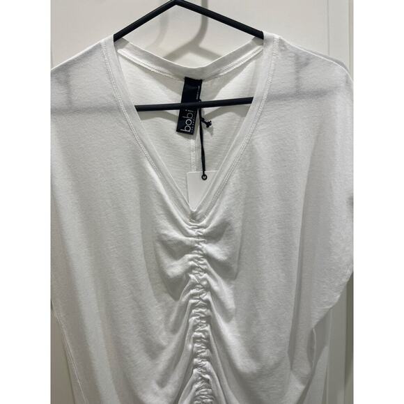 NWT Bobi Los Angeles Essentials Ruched Front Top - White Sz XS - Picture 2 of 5